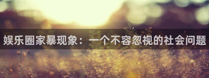 小焦点娱乐：娱乐圈家暴现象：一个不容忽视的社会问题